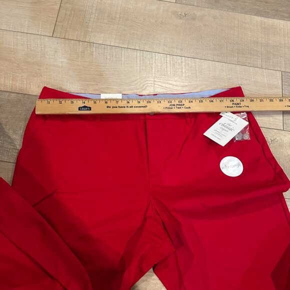 CROFT & BARROW EFFORTLESS RED CROPPED WOMENS PANTS NEW SIZE 18 MID RISE - Picture 4 of 9